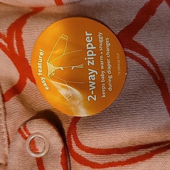 Carter's 2-Way Full Zippered Newborn Heart Pattern Footed Daywear Sleepw… - Picture 7 of 10